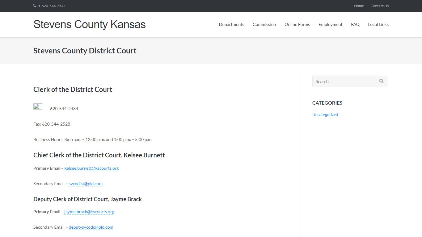 Stevens County District Court – Stevens County Kansas